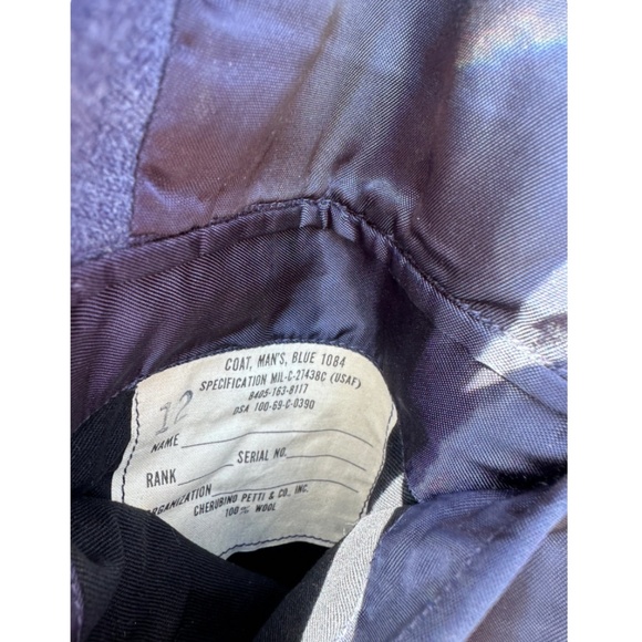 Vintage 1969 Mid Century Military Dark Blue Utility Coat • Silver Buttons - S/M - Picture 9 of 10